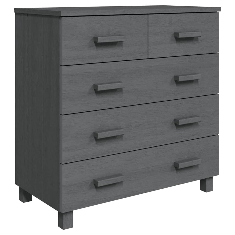 Sideboard HAMAR Dunkelgrau Kiefer Massivholz 79 cm