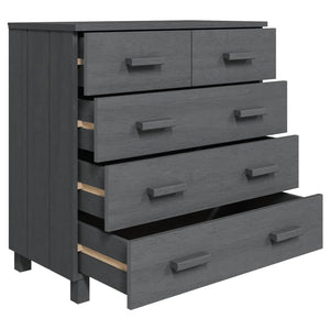 Sideboard HAMAR Dunkelgrau Kiefer Massivholz 79 cm