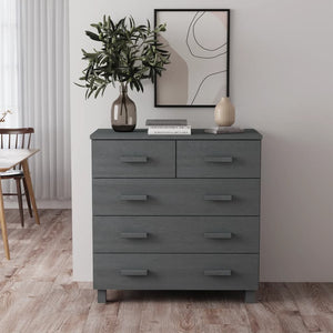 Sideboard HAMAR Dunkelgrau Kiefer Massivholz 79 cm
