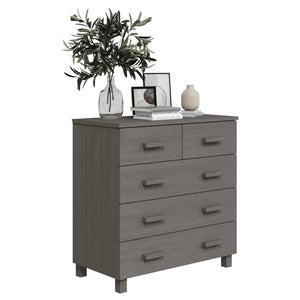 Sideboard HAMAR Hellgrau Kiefer Massivholz 79x80cm