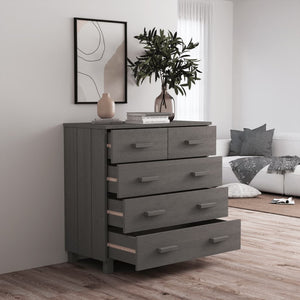 Sideboard HAMAR Hellgrau Kiefer Massivholz 79x80cm