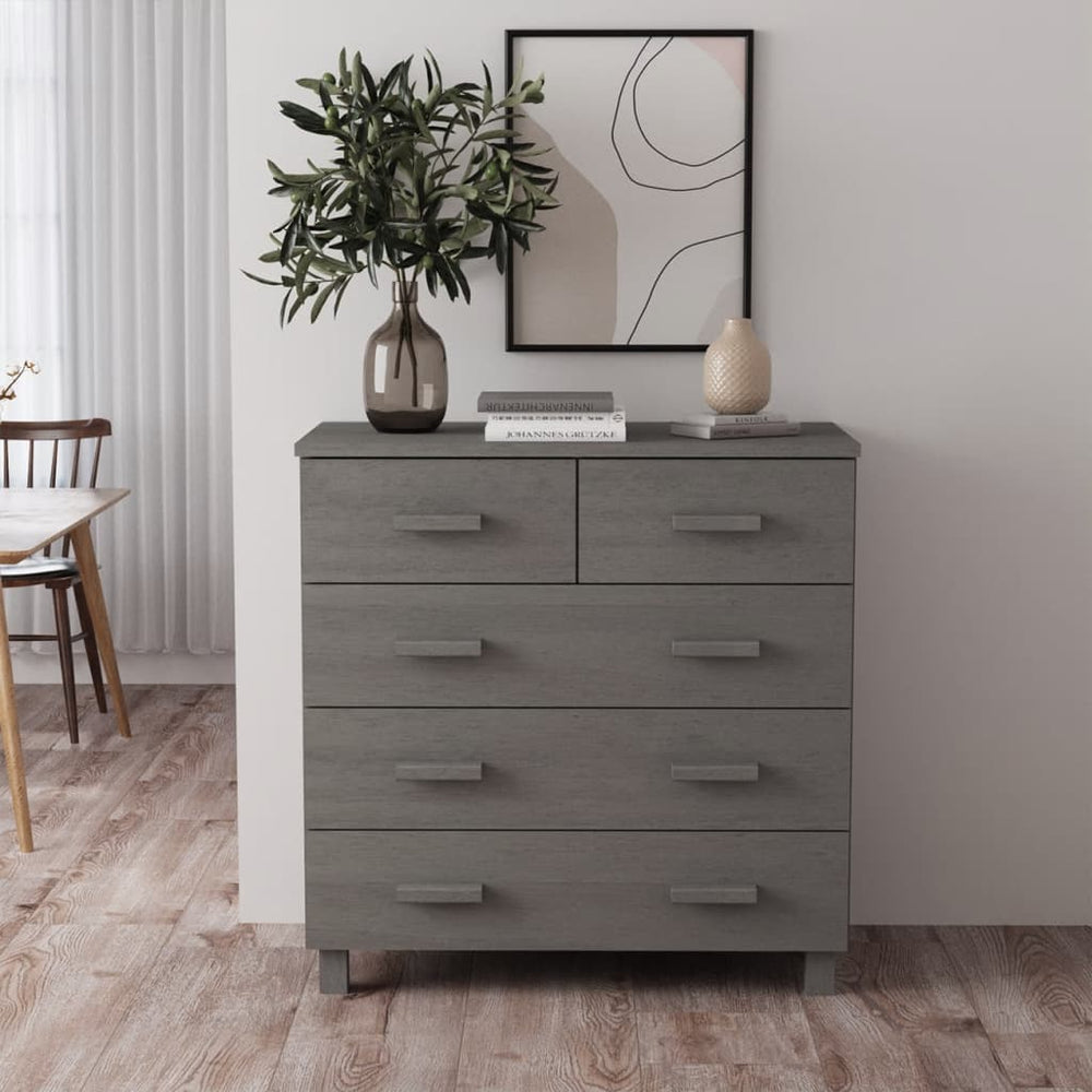 Sideboard HAMAR Hellgrau Kiefer Massivholz 79x80cm
