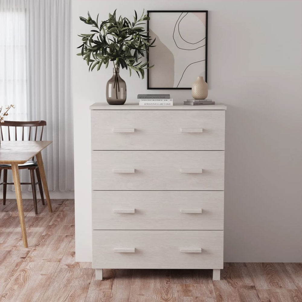 Sideboard HAMAR Weiß Kiefer Massivholz 79 cm