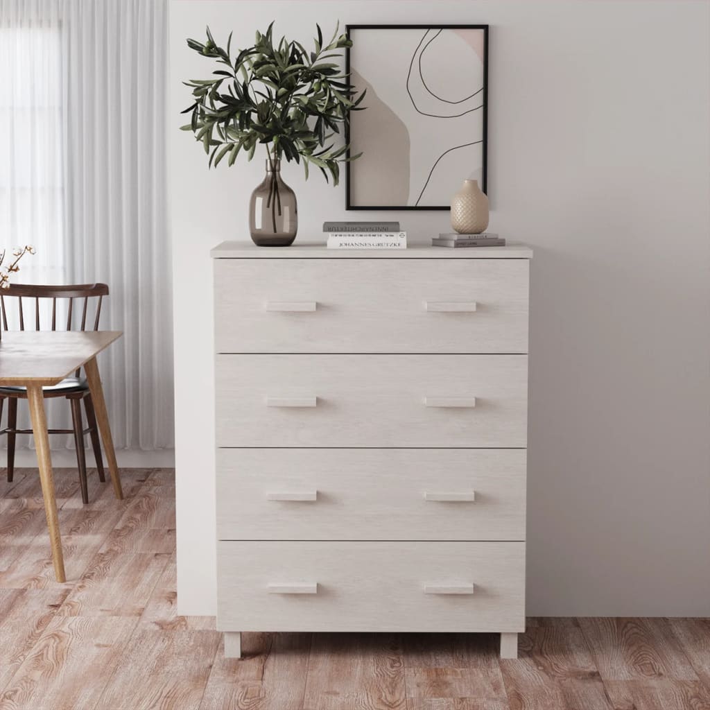 Sideboard HAMAR Weiß Kiefer Massivholz 79 cm