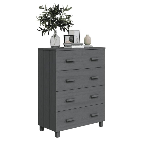 Dunkelgraues Kiefer Sideboard 79x40x103,5 cm