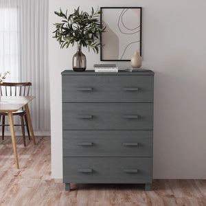 Dunkelgraues Kiefer Sideboard 79x40x103,5 cm