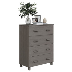 Sideboard HAMAR Hellgrau Kiefer Massivholz 79x40x103,5 cm