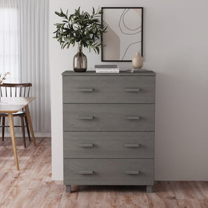 Sideboard HAMAR Hellgrau Kiefer Massivholz 79x40x103,5 cm