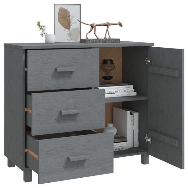 vidaXL Sideboard HAMAR Dark Grey 90x40x80 cm Solid Pine Wood