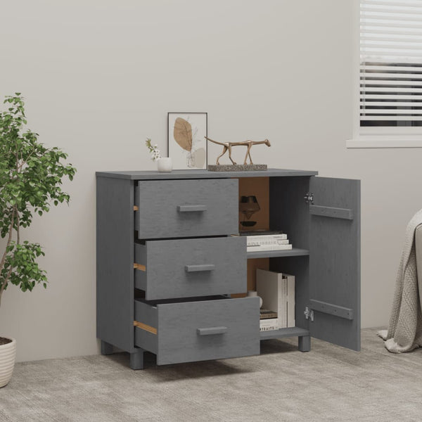vidaXL Sideboard HAMAR Dark Grey 90x40x80 cm Solid Pine Wood