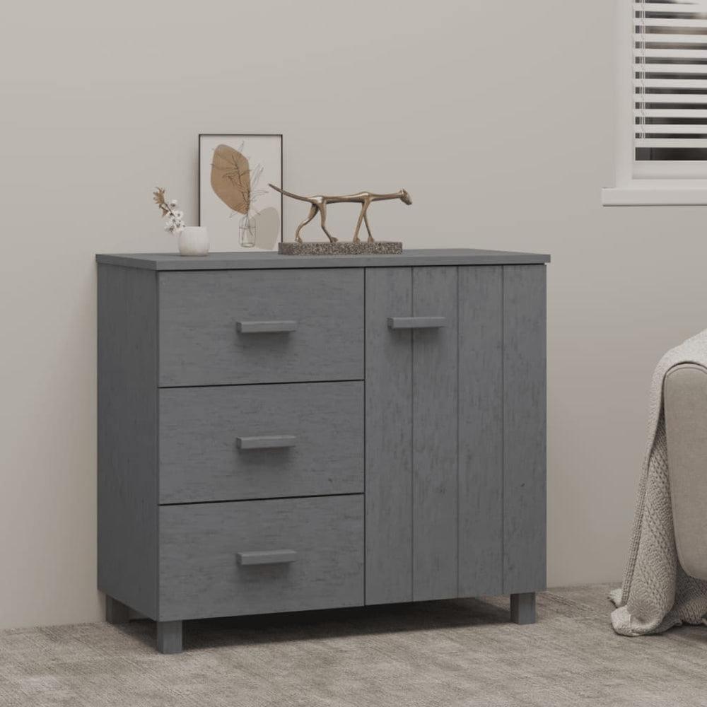 vidaXL Sideboard HAMAR Dark Grey 90x40x80 cm Solid Pine Wood