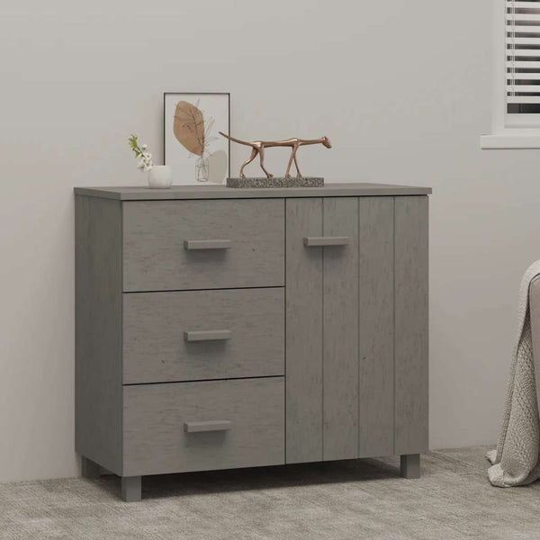 vidaXL Sideboard HAMAR Light Grey 90x40x80 cm Solid Pine Wood