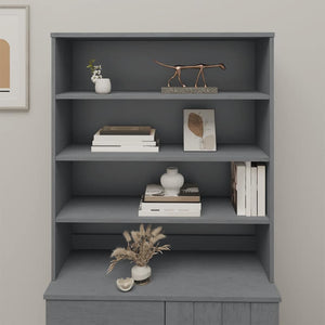 vidaXL HAMAR Dark Grey Highboard Top 90x30x100 cm Solid Wood