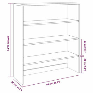 vidaXL HAMAR Dark Grey Highboard Top 90x30x100 cm Solid Wood