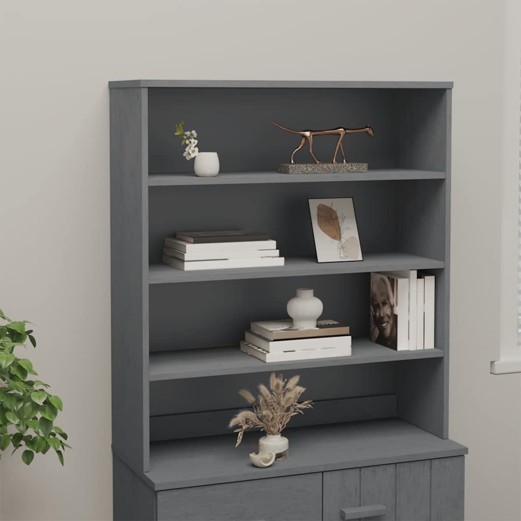 vidaXL HAMAR Dark Grey Highboard Top 90x30x100 cm Solid Wood