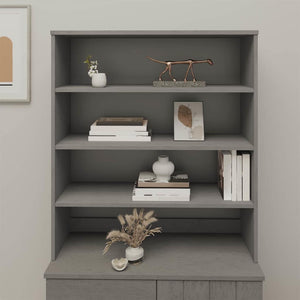 vidaXL Highboard Top Unit HAMAR Light Grey 90x30x100 cm Solid Wood