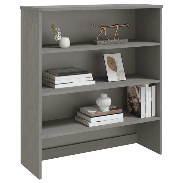 vidaXL Highboard Top Unit HAMAR Light Grey 90x30x100 cm Solid Wood