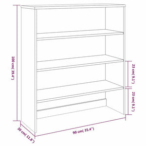 vidaXL Highboard Top Unit HAMAR Light Grey 90x30x100 cm Solid Wood