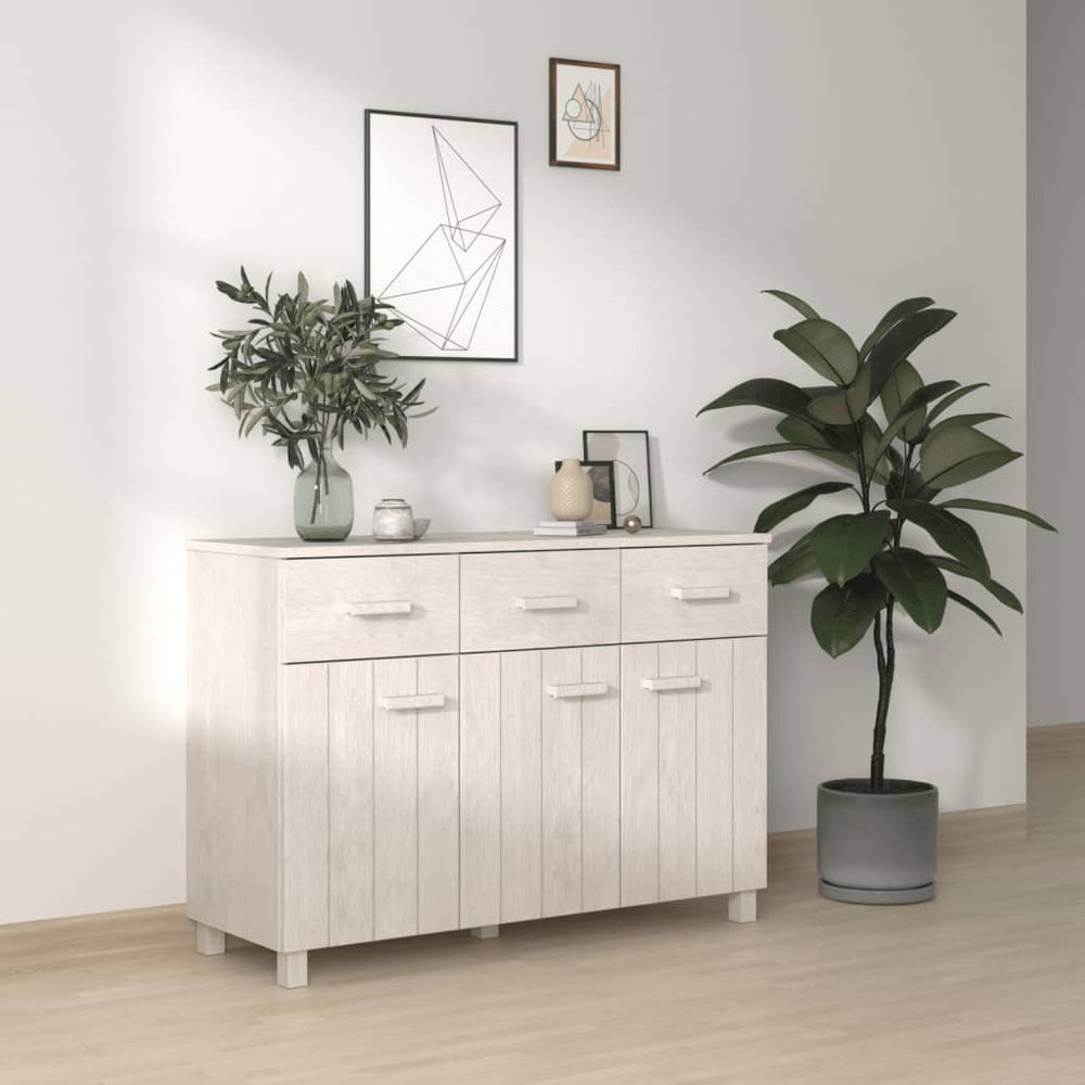 Weißes Sideboard HAMAR, Kiefer Massivholz, 113 cm