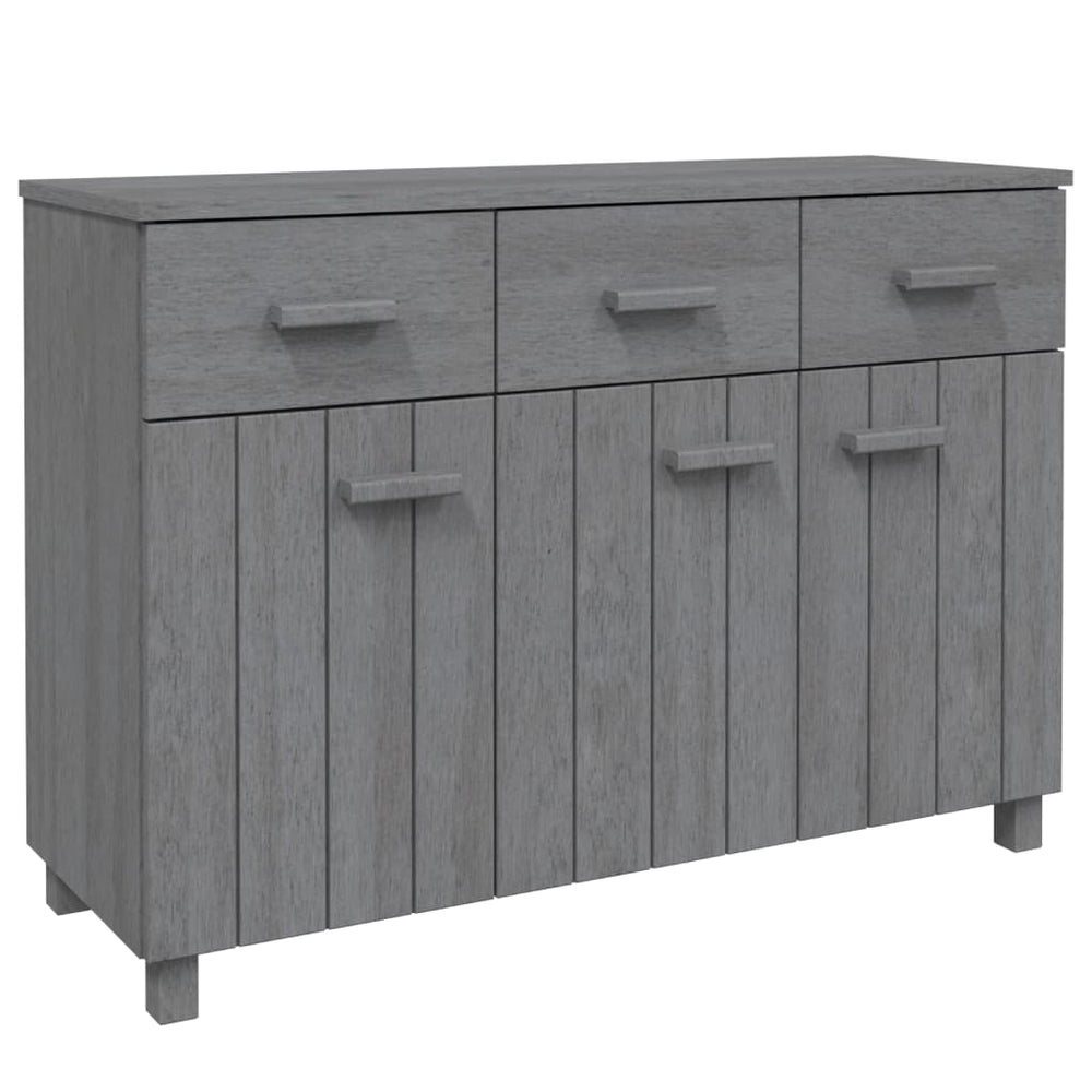 Dunkelgraues Sideboard HAMAR Kiefer Massivholz