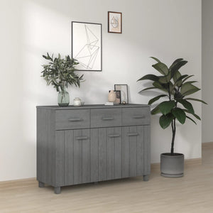 Dunkelgraues Sideboard HAMAR Kiefer Massivholz