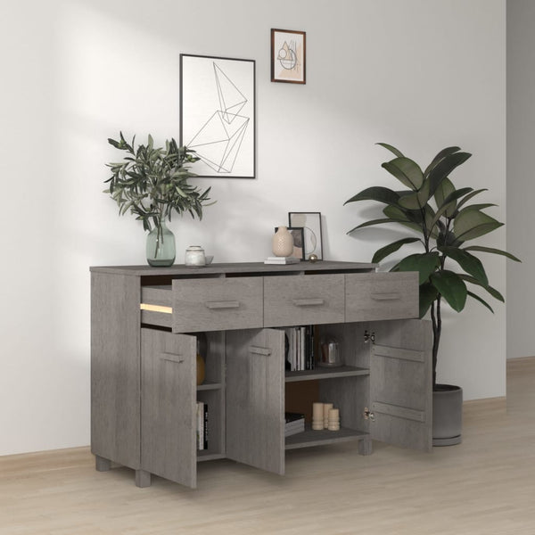 Sideboard HAMAR Hellgrau Kiefer Massivholz 113 cm