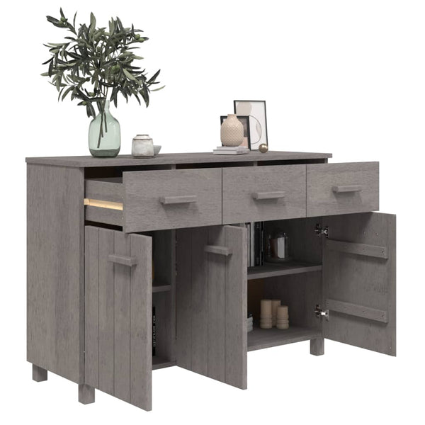 Sideboard HAMAR Hellgrau Kiefer Massivholz 113 cm
