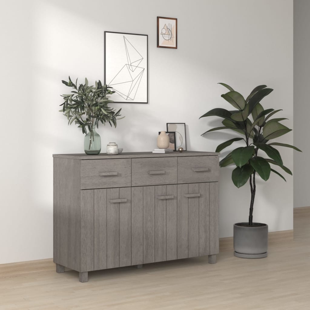 Sideboard HAMAR Hellgrau Kiefer Massivholz 113 cm