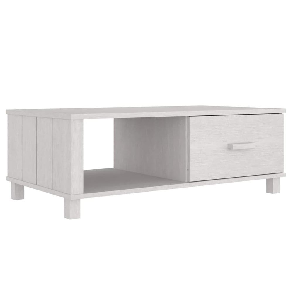 Weißer Couchtisch HAMAR Kiefer Massivholz 100x55 cm