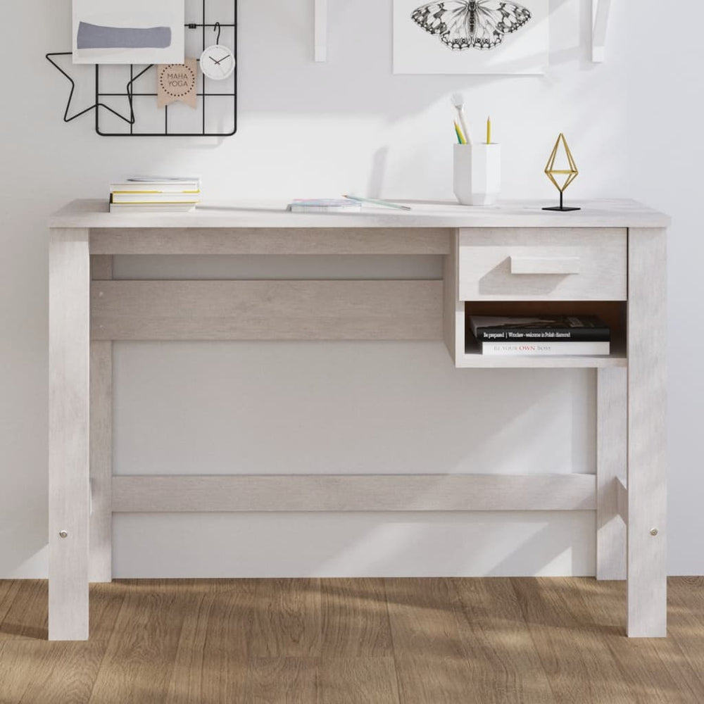 Weißer Kiefer Massivholz Schreibtisch 110 cm