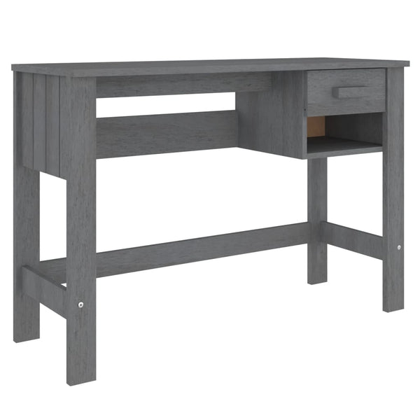 Schreibtisch HAMAR Dunkelgrau Kiefer Massivholz 110cm
