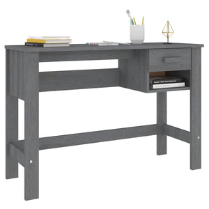 Schreibtisch HAMAR Dunkelgrau Kiefer Massivholz 110cm