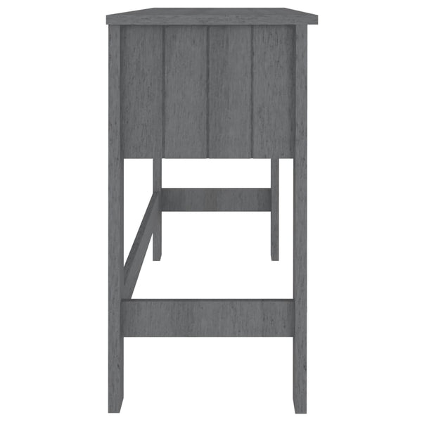 Schreibtisch HAMAR Dunkelgrau Kiefer Massivholz 110cm