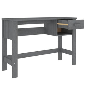 Schreibtisch HAMAR Dunkelgrau Kiefer Massivholz 110cm