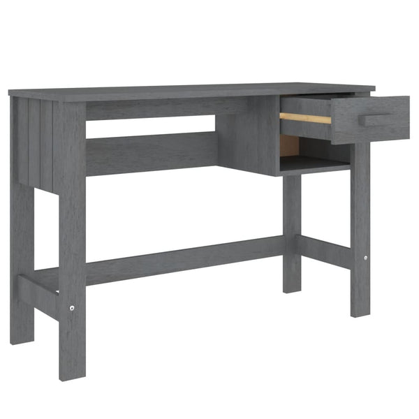Schreibtisch HAMAR Dunkelgrau Kiefer Massivholz 110cm