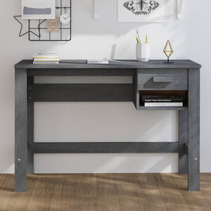 Schreibtisch HAMAR Dunkelgrau Kiefer Massivholz 110cm