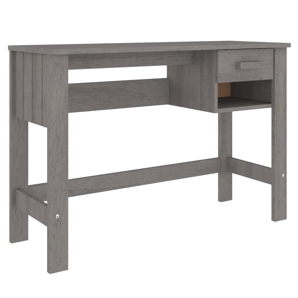 Schreibtisch HAMAR Hellgrau Kiefer Massivholz 110 cm