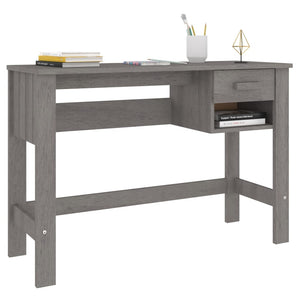 Schreibtisch HAMAR Hellgrau Kiefer Massivholz 110 cm
