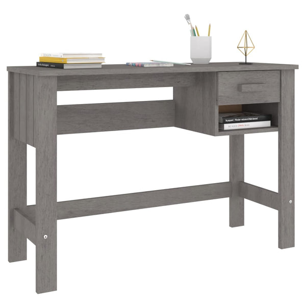 Schreibtisch HAMAR Hellgrau Kiefer Massivholz 110 cm