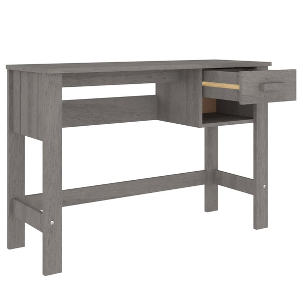 Schreibtisch HAMAR Hellgrau Kiefer Massivholz 110 cm