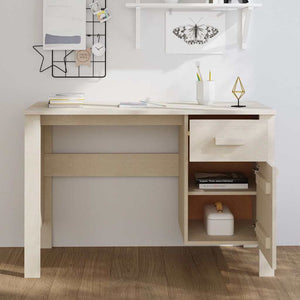 Schreibtisch Kiefer Massivholz Honigbraun 113 cm