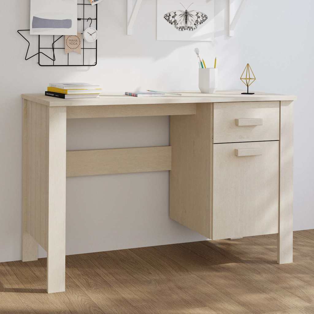 Schreibtisch Kiefer Massivholz Honigbraun 113 cm