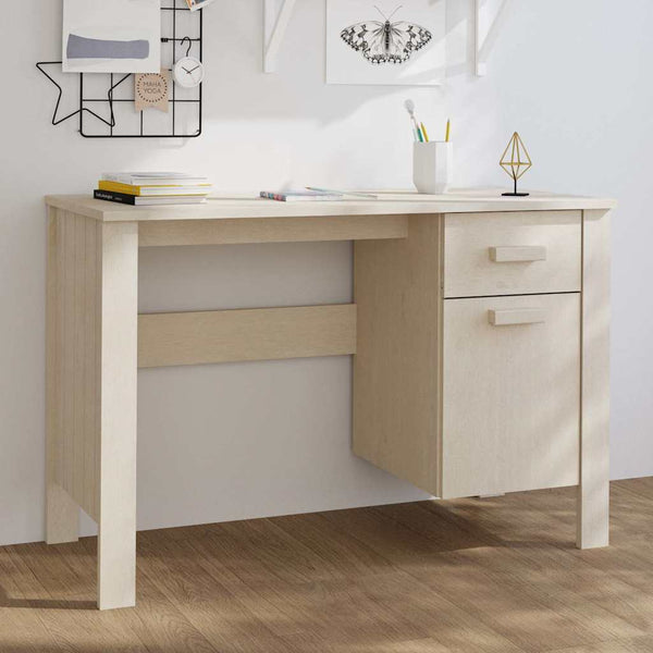 Schreibtisch Kiefer Massivholz Honigbraun 113 cm