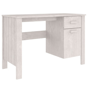 Schreibtisch HAMAR Weiß Kiefer Massivholz 113 cm