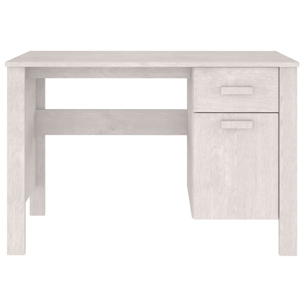 Schreibtisch HAMAR Weiß Kiefer Massivholz 113 cm
