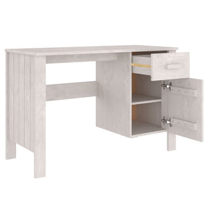 Schreibtisch HAMAR Weiß Kiefer Massivholz 113 cm