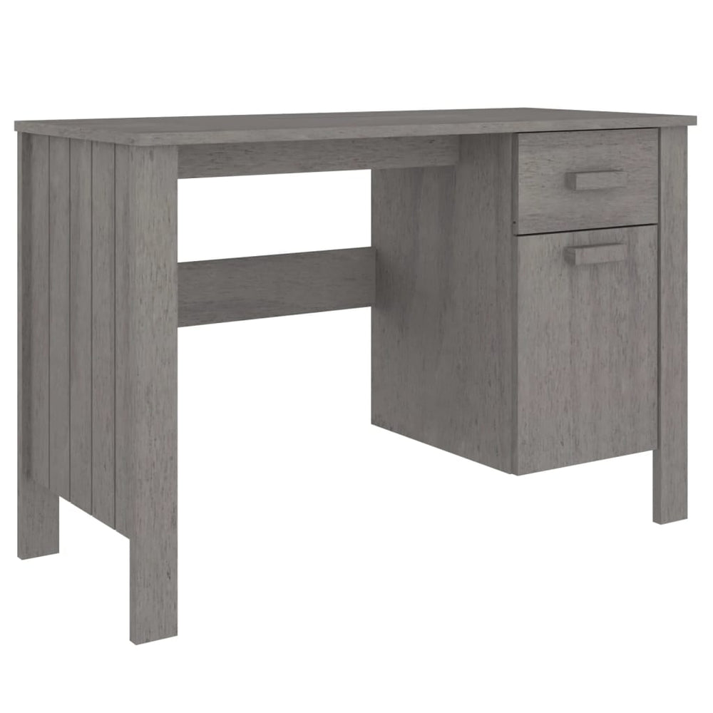 Schreibtisch Hellgrau Kiefer Massivholz 113 cm