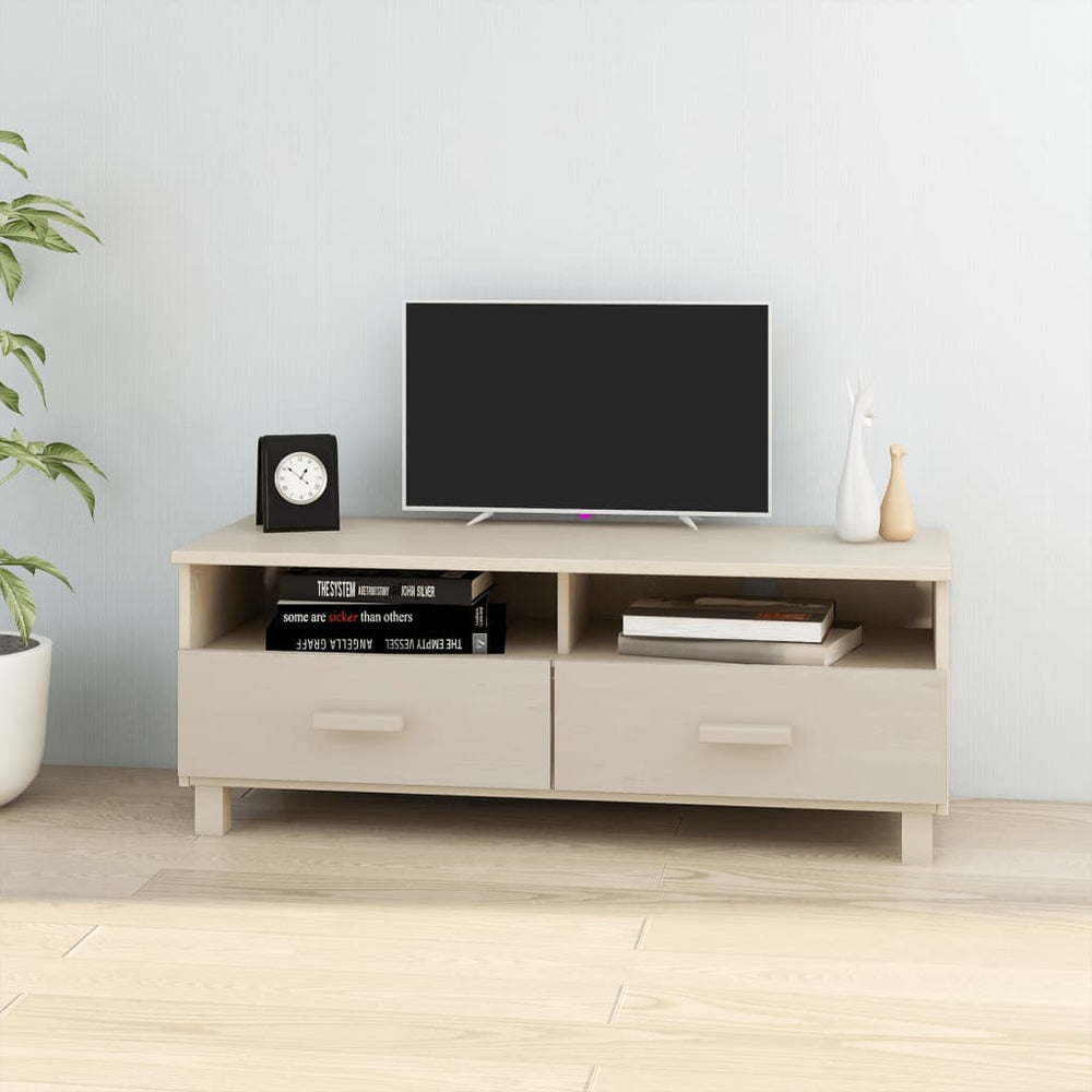 TV-Schrank Kiefer Massivholz Honigbraun 106 cm