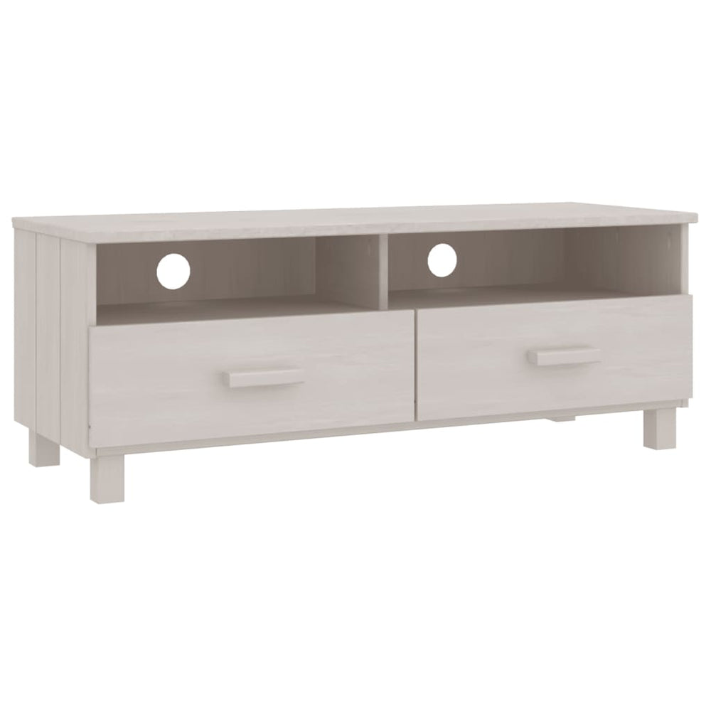 TV-Schrank Weiß Kiefer Massivholz 106 cm