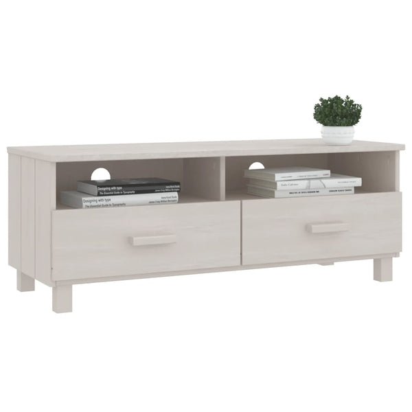 TV-Schrank Weiß Kiefer Massivholz 106 cm